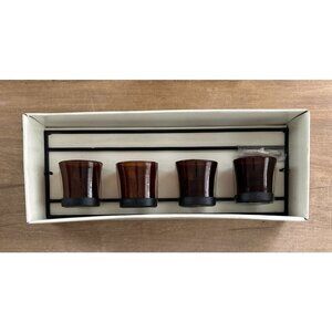 Pier 1 Imports Amber Glass Linear Sconce Metal 4 Votive Tealight Wall Hanging